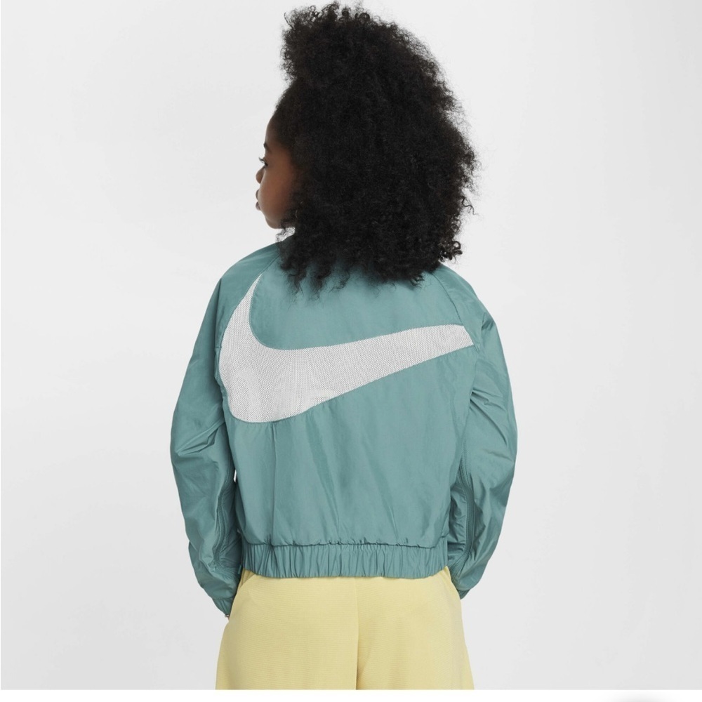 Nike Girls Teal Windbreaker Jacket w/ Mesh Lining & Back Swoosh – Youth M - Picture 14 of 14